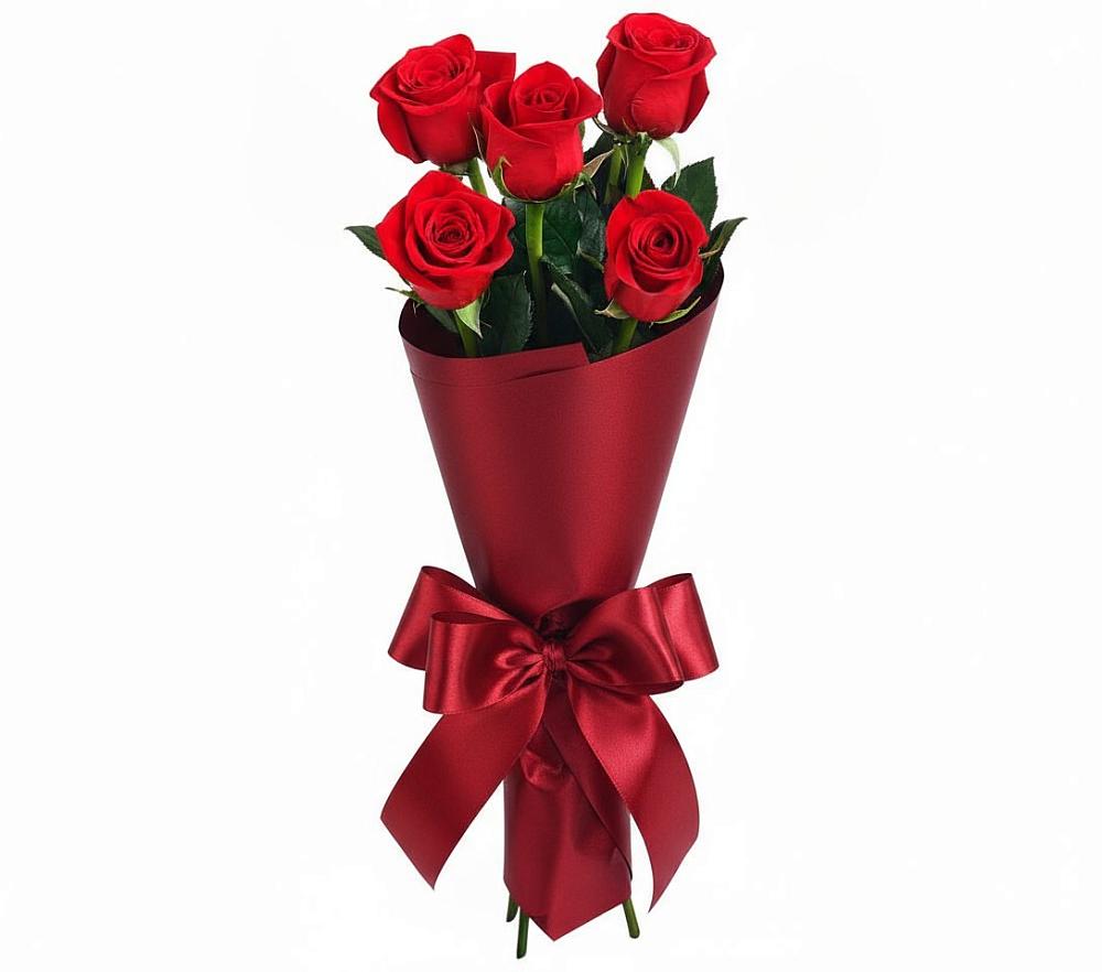 Букет 5 Красных роз Эдлесс Лав в Индустрие