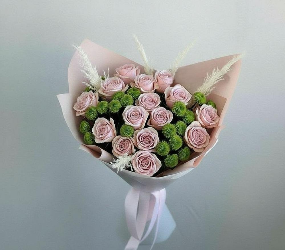 Букет цветов из: Розы и Хризантемы в Индустрие