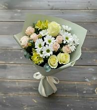 Букет цветов из:  Альстромерии, Розы и Хризантемы в Индустрие